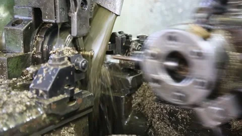 Close-Up of Screw and Nut Manufacturing Machinery Stock Footage 340107987