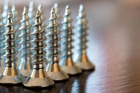 Close up of screws. Stock Photos