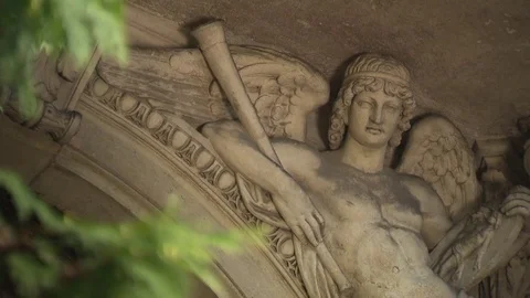 Close up of a sculpture of a mausoleum Stock Footage 73696911