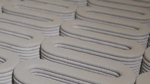 Close up sculpture texture printed by Cement Printing Machine 50fps Stock-Footage 243975877