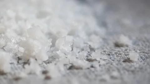 Close up of sea salt on the table 库存影片 162625605