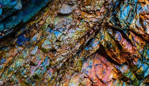 Close up of sea stack rock formation at Aird Uig, Isle of Lewis, Outer Hebrid Stock Photos