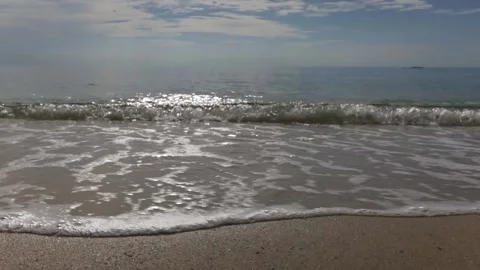 Close up of sea waves on tropical beach Stock Footage 135212258