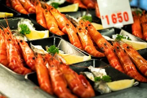 .close up on seafood platter Foto stock