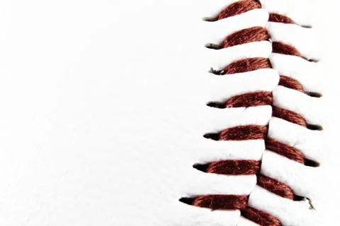 Close-up of seam on baseball ball Stock Photos