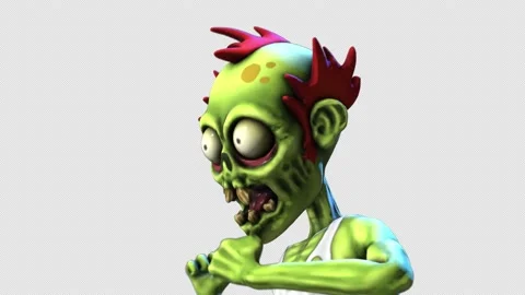 Close-up of a seamless animation of a zombie dancing thriller isolated with Vidéo 138094350