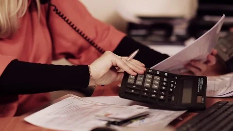 Close-up of secretary during work. 스톡 동영상 77006815