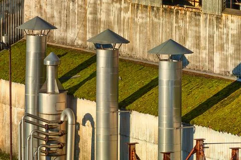 Close up of a section of industrial building Stock Photos