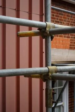 Close up of a section of scaffolding Stock Photos