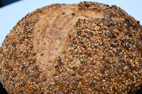 Close-up of seeded bread crust Stock Photos