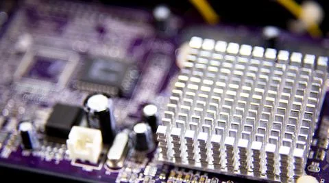 Close-up. Semiconductor electronic board structure. Abstract texture Stock Photos