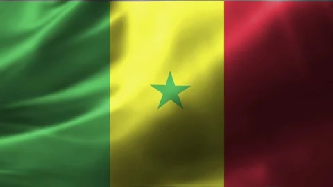 Close-up of the Senegal flag waving in the wind. Senegal national flag waving 4K Stock Footage 245183724