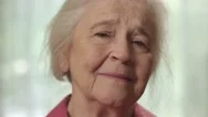 Close Up Of A Senior Elderly Female Woman Looking Sad With Anxiety Stock Footage
