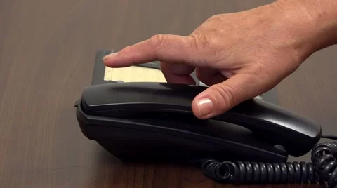 Close up senior hand using a phone receiver  Stock-Footage 46216748