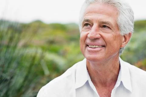 Close-up of a senior man smiling Stock Photos