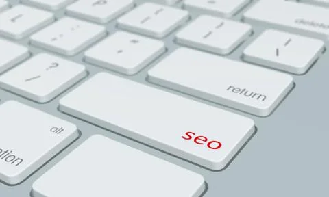 Close up of seo keyboard button Stock Illustration
