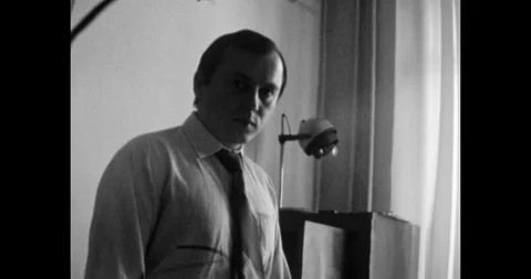 Close-up of a Serious, Thoughtful Soviet Professional Man Stock-Footage 322191836