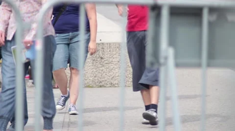 Close up from a seriss of human behind the barrier Stock Footage 40856993