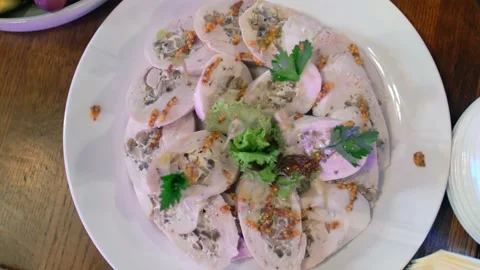 Close up at the served table with different appetizers and snacks Stock Footage 151265512