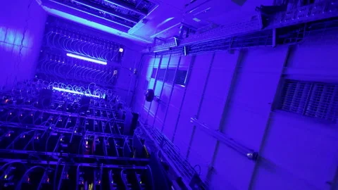 Close up of a server with flashing red lights in a data center Stock Footage 289846147