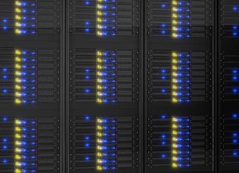 Close-up on server racks Stock Illustration