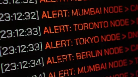 Close-up Server Room Node Alert Location Stock-Footage 342724386