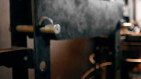 Close up in a service station the hands of an auto mechanic work with disk from Stock Footage 276112959