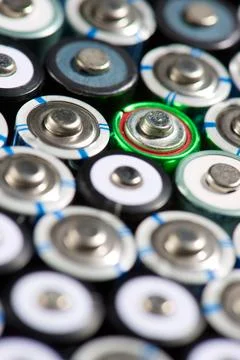 Close-up of a set of AA batteries Фото