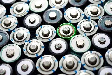 Close-up of a set of AA batteries Фото