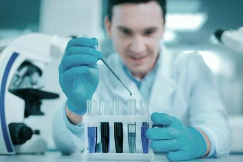 Close up of set that being full with test tubes Stock Photos