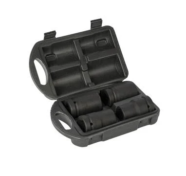 Close up  set of Socket Hand tools  in black hard plastic case Stock Photos