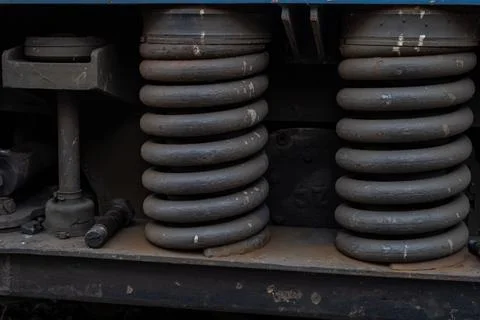 Close-up of a set of springs in a train Stock Photos
