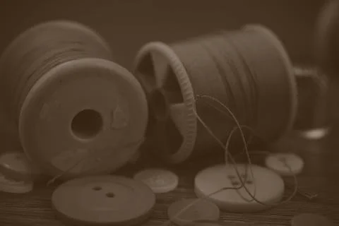 Close up of sewing equipment Stock Photos