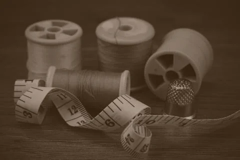 Close up of sewing equipment Stock Photos