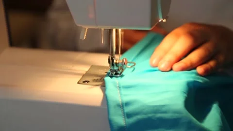 Close Up of Sewing Machine in Action Video stock 340108939