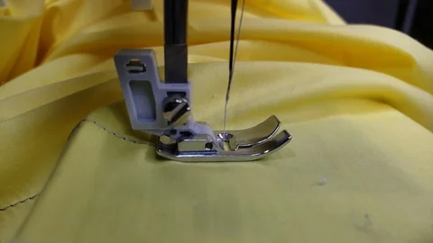 Close up of Sewing Machine And Item Of Clothing Video stock 116736066