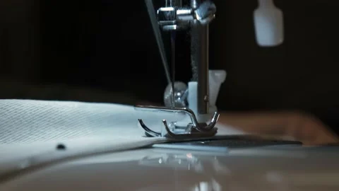 The close-up of the sewing machine Video stock 163474090