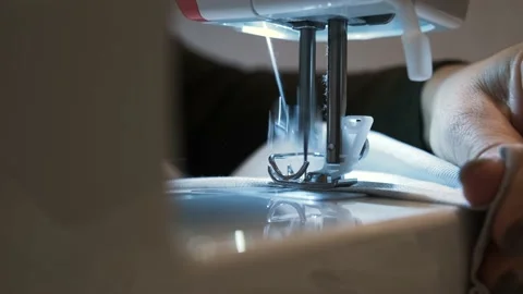 The close-up of the sewing machine Video stock 163475069