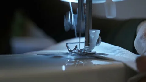 The close-up of the sewing machine Stock Footage 163477366