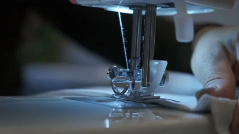 The close-up of the sewing machine Video stock 163477734