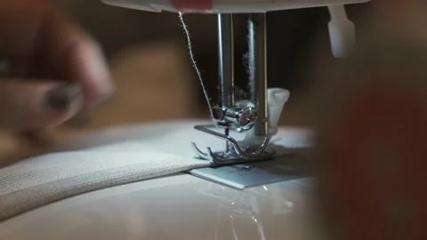 The close-up of the sewing machine Video stock 163478270