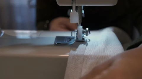 The close-up of the sewing machine Video stock 163497753