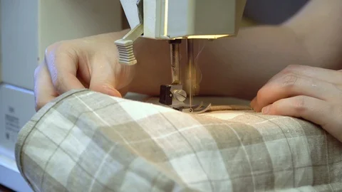 Close up. Sewing machine Needle scribbling seam Stock Footage 111663945