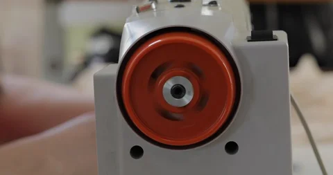 Close up of sewing machine showing process Stock Footage 127711851