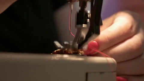Close Up Sewing Machine in use Stockbeeldmateriaal 80658602