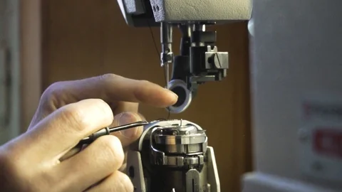 Close up of  sewing machine working Stock Footage 106420532