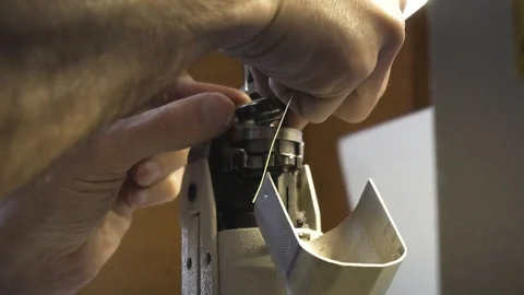 Close up of  sewing machine working Stockbeeldmateriaal 106420578