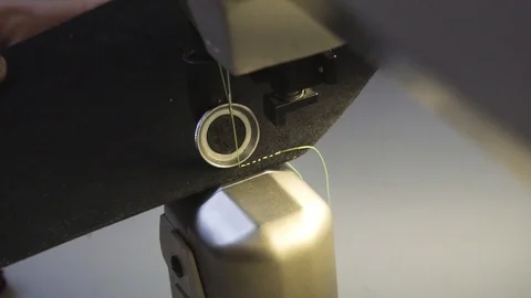 Close up of  sewing machine working Stock Footage 106420618