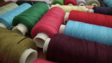 Close up sewing threads colorful background. Stock Footage 231249638