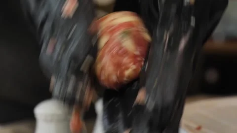 Close-Up of Shaping Meatballs in Black Gloves Stock Footage 311318413